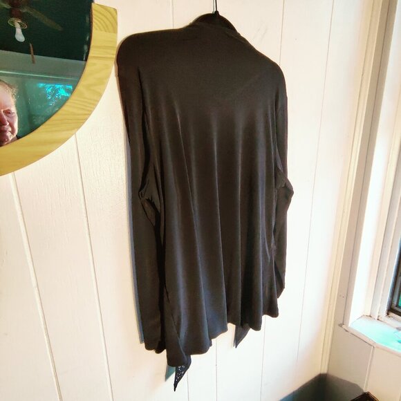 Dressy Jersey Cardigan with rhinestone embellished  v-neck tank. SZ 1X - Picture 2 of 8